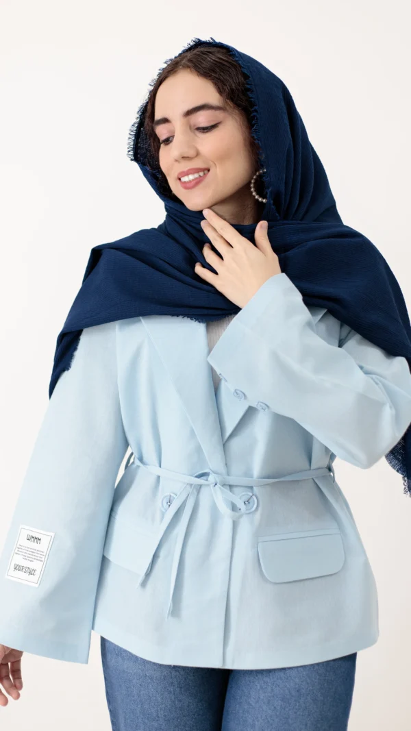 کت آبی لینن
