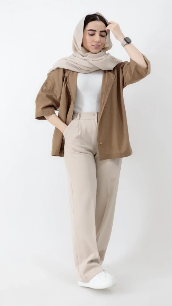 شلوار نیم بگ polo کرمی