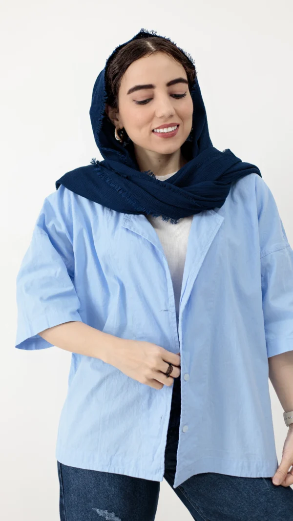 کت باکسی رنگ آبی