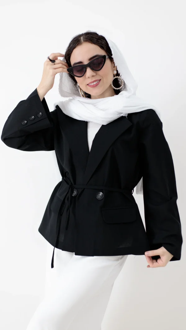 کت لینن مشکی ترند