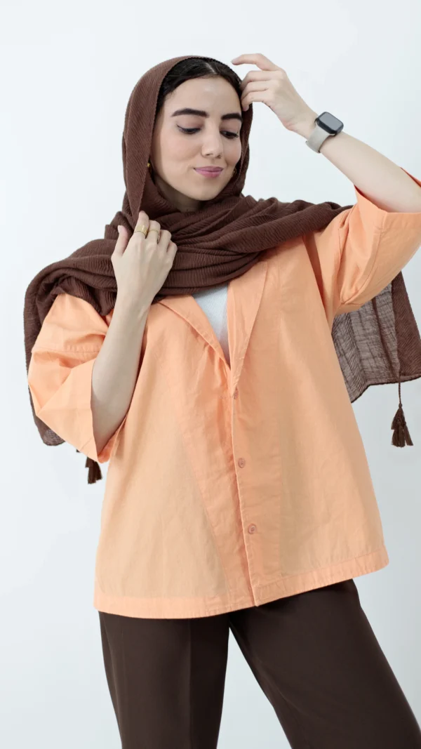 کت باکسی رنگ هلویی