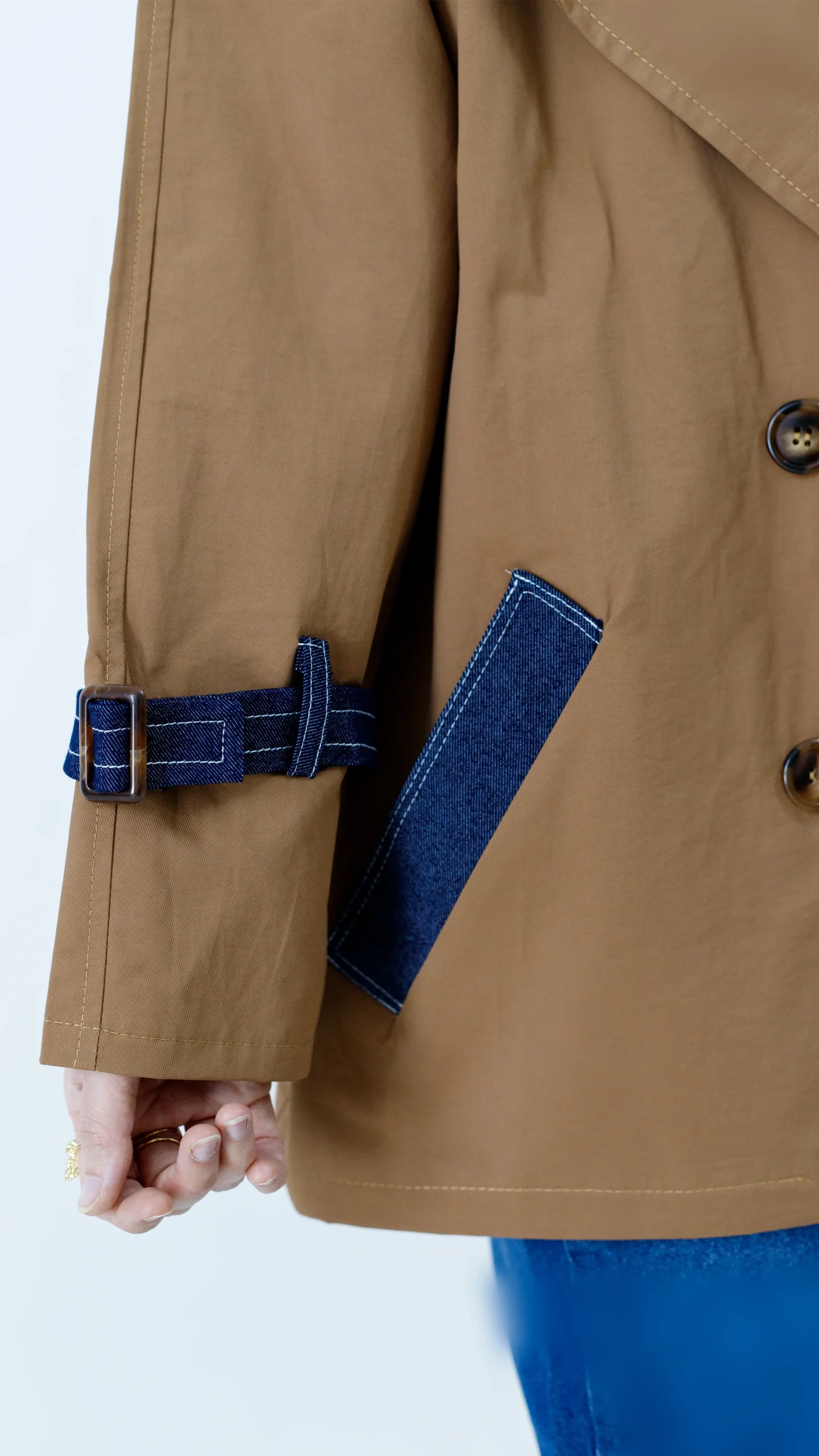 بارونی ترکیب جین آستردار قهوه ای بارونی ترکیب جین آستردار قهوه ای