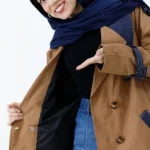 بارونی ترکیب جین آستردار قهوه ای