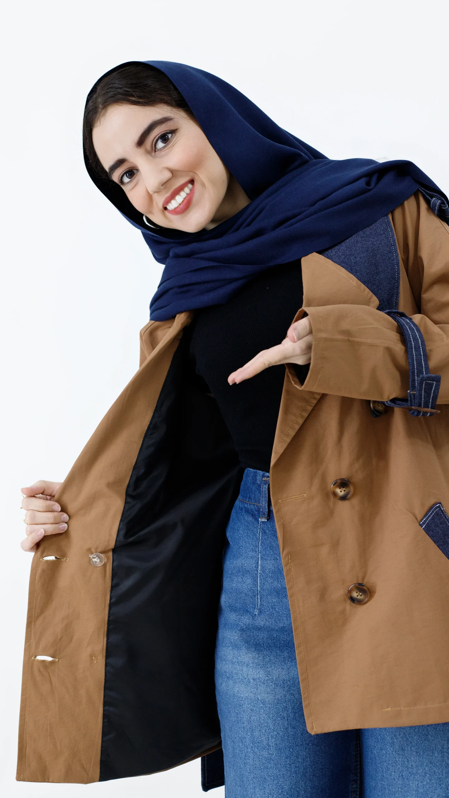 بارونی ترکیب جین آستردار قهوه ای بارونی ترکیب جین آستردار قهوه ای