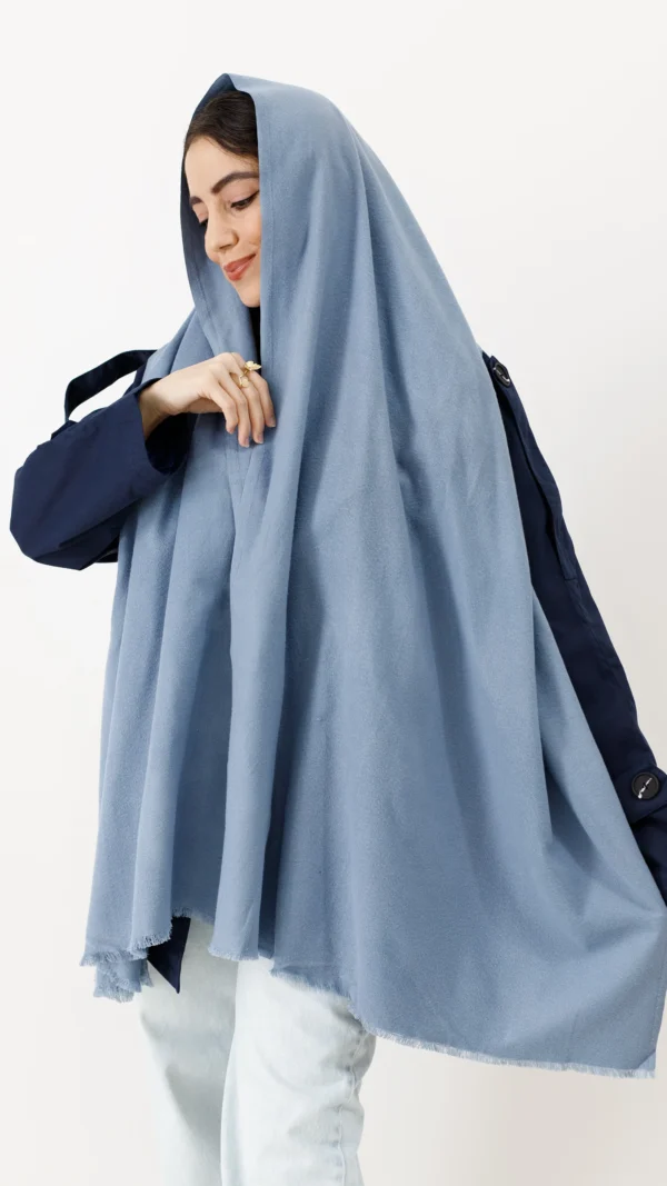شال موهر گرم رنگ آبی