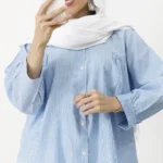 شومیز سینه چین راه اه آبی