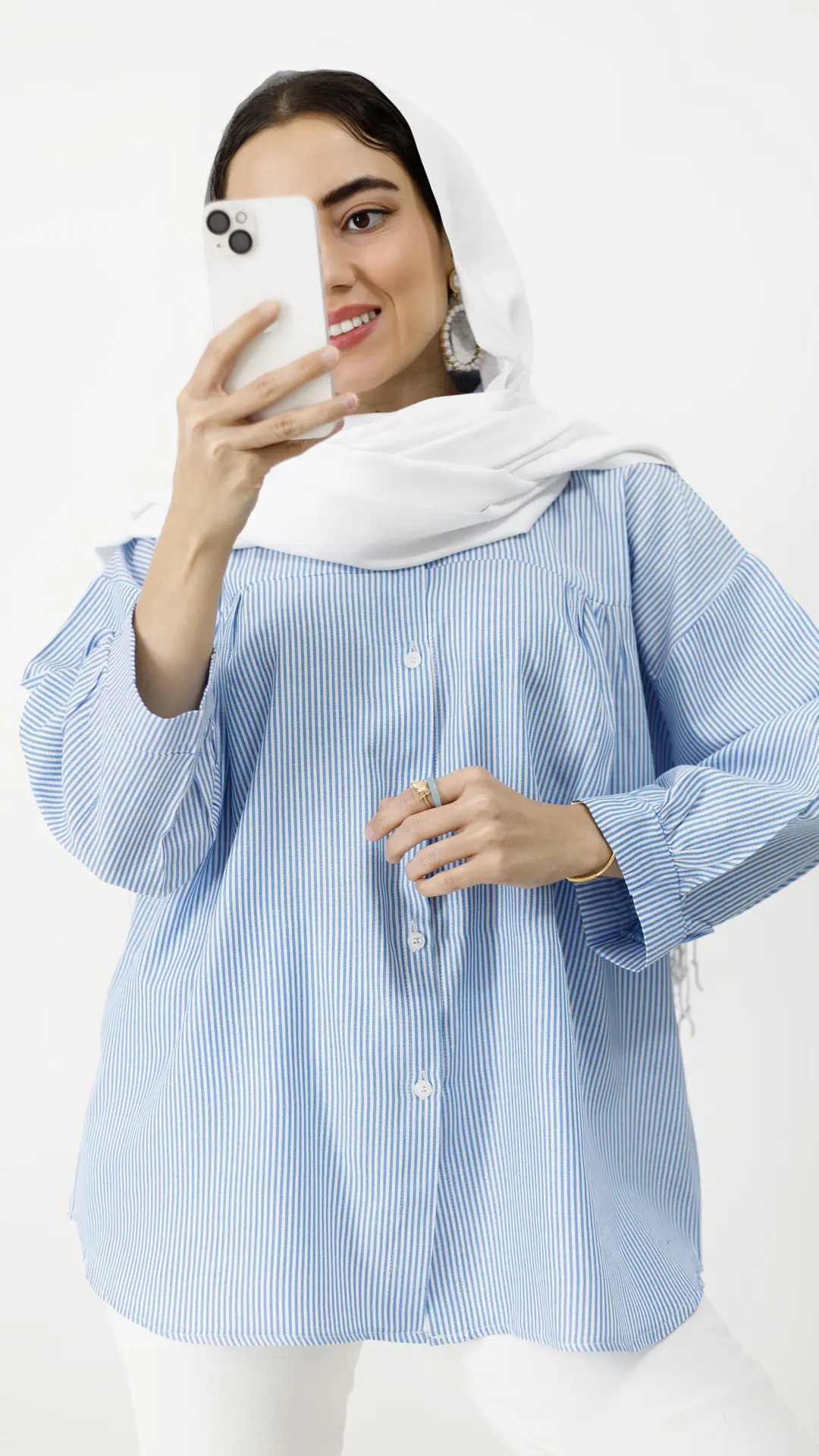 شومیز سینه چین راه اه آبی شومیز سینه چین راه اه آبی