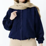 بامبر کلاه دار فریال رنگ سرمه ای