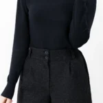 یقه اسکی بافت مشکی