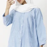 شومیز سینه چین راه اه آبی