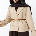 کت آستردار پاییزه رنگ نسکافه ای