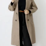 پالتو فوتر بلند آستردار رنگ کرمی