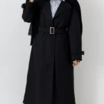 بارونی بلند کلاه دار آستر دار رنگ مشکی