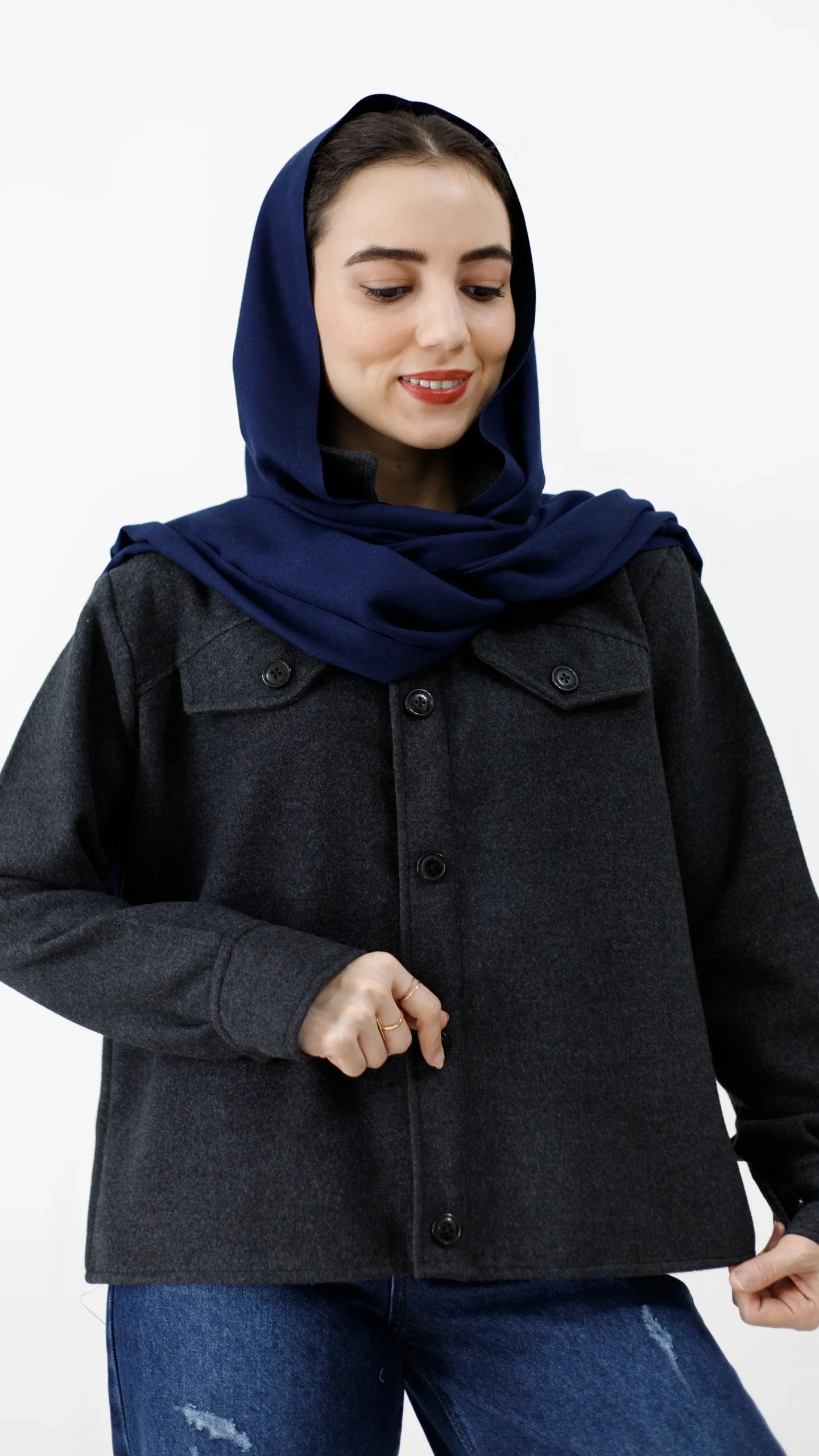 کت فوتر کوتاه رنگ ذغالی کت فوتر کوتاه رنگ ذغالی