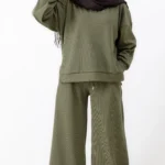 ست بلوز و شلوار اویو رنگ یشمی