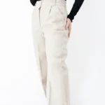 شلوار بگ فوتر رنگ کرمی