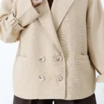 کت آستردار پاییزه رنگ نسکافه ای