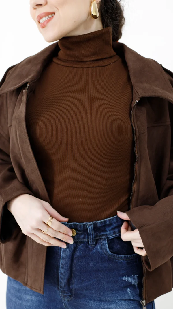 تاپ یقه اسکی آبی