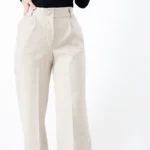 شلوار بگ فوتر رنگ کرمی