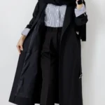 بارونی بلند کلاه دار آستر دار رنگ مشکی