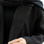 پالتو فوتر بلند آستردار رنگ مشکی