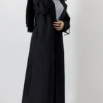 بارونی بلند کلاه دار آستر دار رنگ مشکی