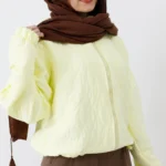 بامبر کلاه دار فریال رنگ لیمویی