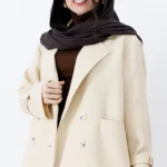 کت آستردار پاییزه رنگ کرمی