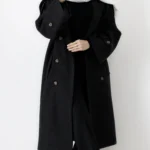 پالتو فوتر بلند آستردار رنگ مشکی