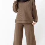 ست بلوز و شلوار اویو رنگ قهوه ای