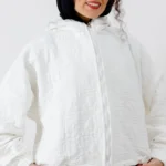 بامبر کلاه دار فریال رنگ سفید