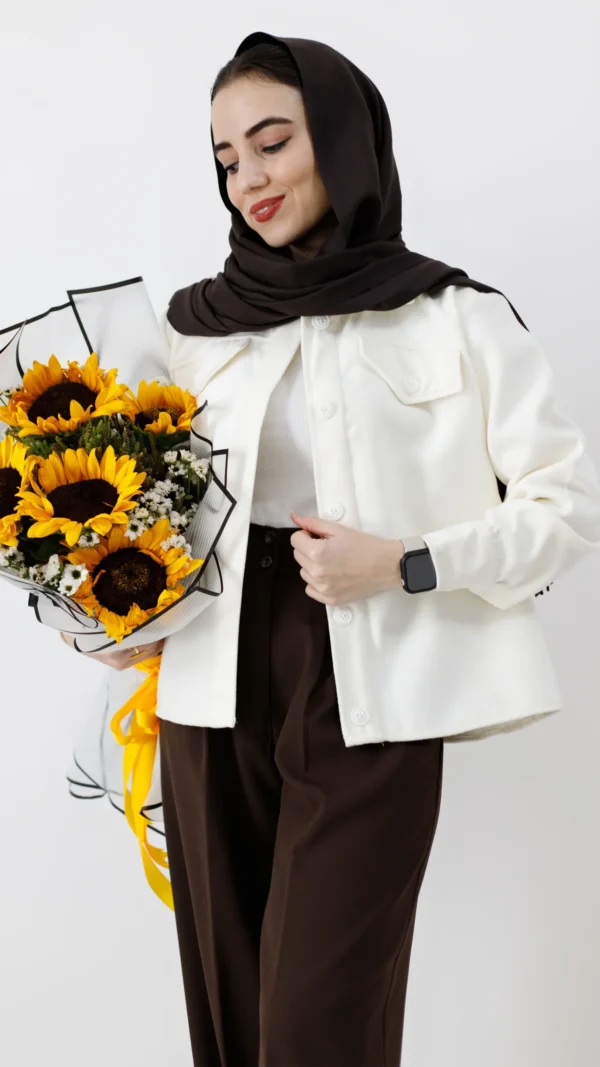 کت فوتر کوتاه رنگ سفید