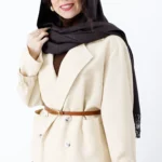 کت آستردار پاییزه رنگ کرمی