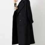 پالتو فوتر بلند آستردار رنگ سرمه ای