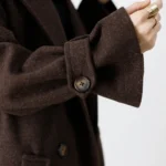 پالتو فوتر بلند آستردار رنگ قهوه ای