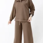 ست بلوز و شلوار اویو رنگ قهوه ای