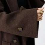 پالتو فوتر بلند آستردار رنگ قهوه ای