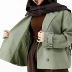 کت آستردار پاییزه رنگ سبز