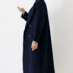 پالتو فوتر بلند آستردار رنگ سرمه ای