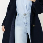 پالتو فوتر بلند آستردار رنگ سرمه ای