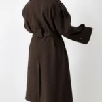 پالتو فوتر بلند آستردار رنگ قهوه ای