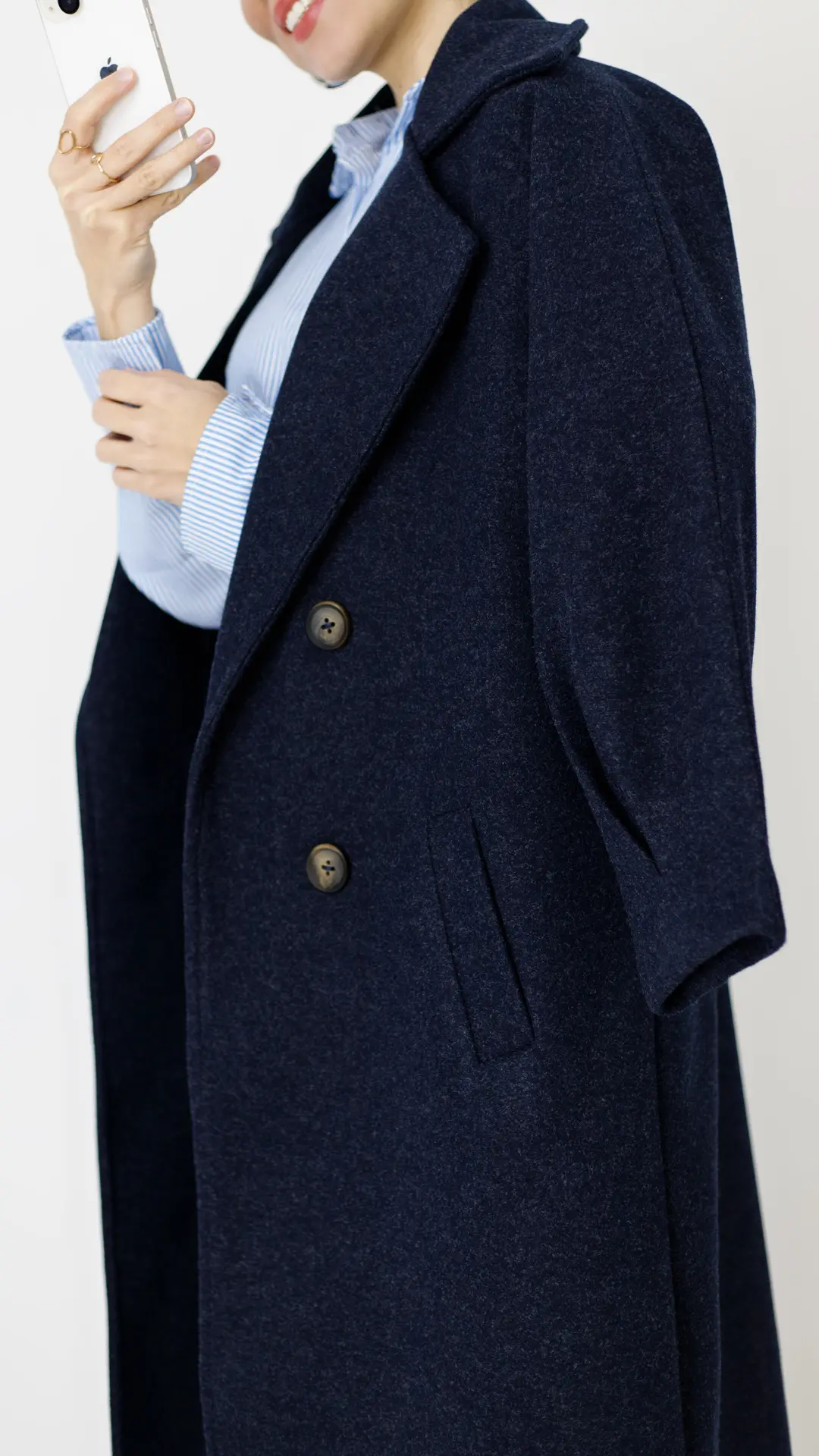 پالتو فوتر بلند آستردار رنگ سرمه ای پالتو فوتر بلند آستردار رنگ سرمه ای