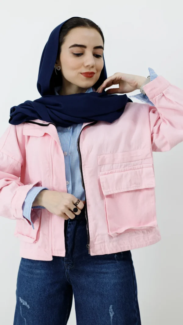 کت کتان پاییزه رنگ صورتی