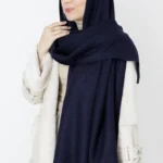 شال بافت پاییزه رنگ سرمه ای