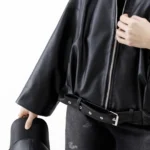 بامبر جکت چرم pull&bear رنگ مشکی