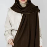 شال بافت قهوه ای