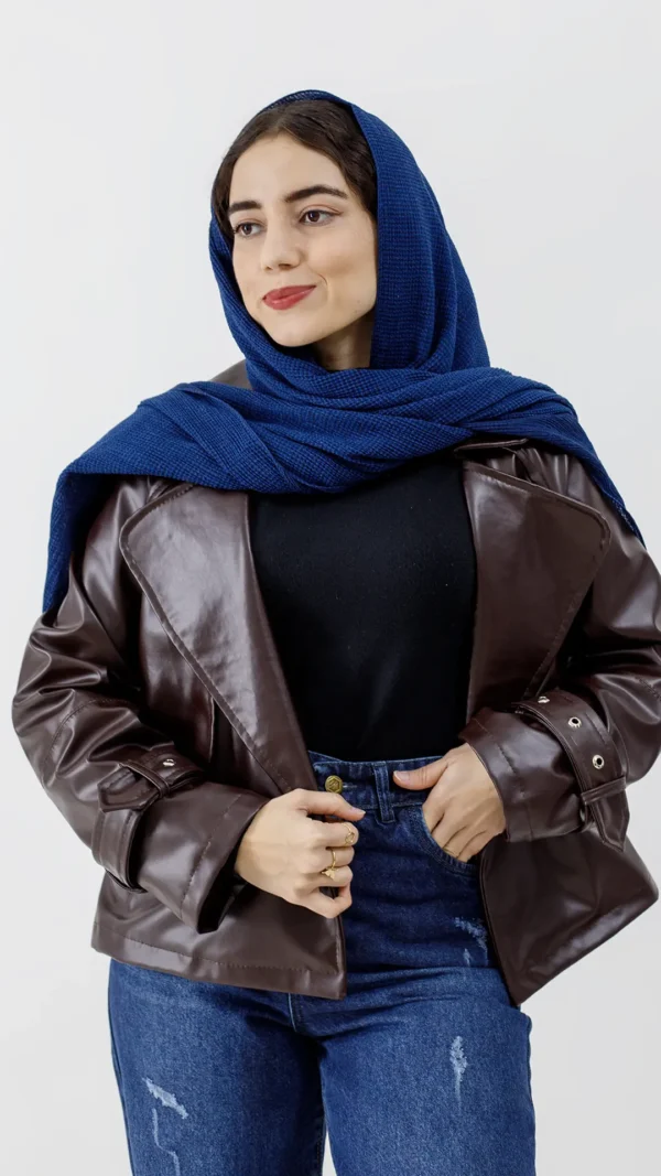 کت چرم کلاسیک رنگ قهوه ای