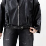 بامبر جکت چرم pull&bear رنگ مشکی