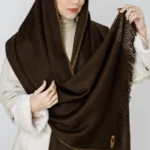 شال بافت قهوه ای