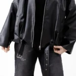 بامبر جکت چرم pull&bear رنگ مشکی